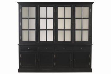 Vitrineskab sort/hvid H195xB210xD55 cm